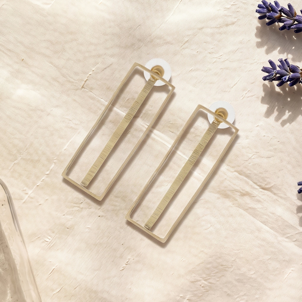 Modern Rectangle Drop Earrings