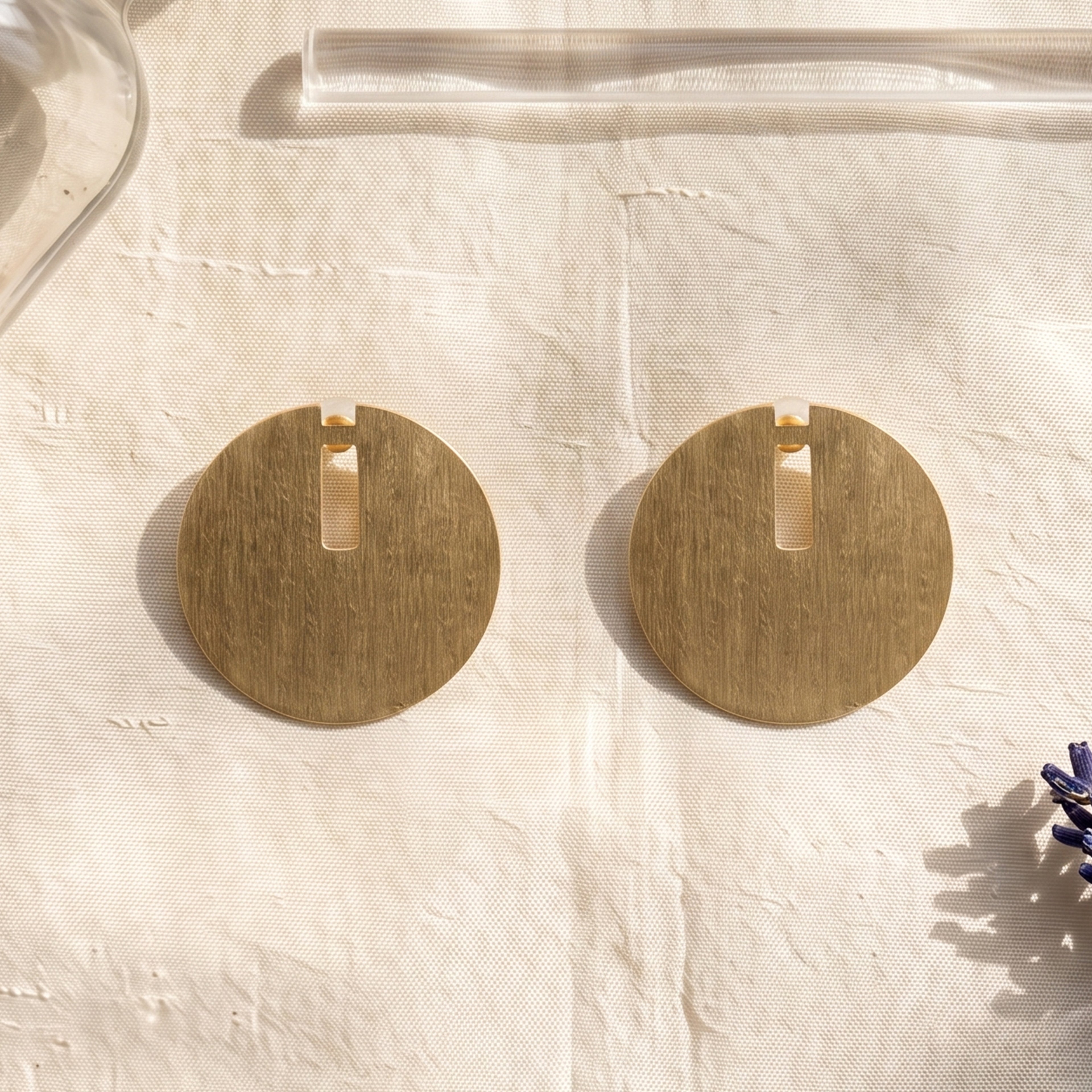 Brushed Disc Statement Earrings