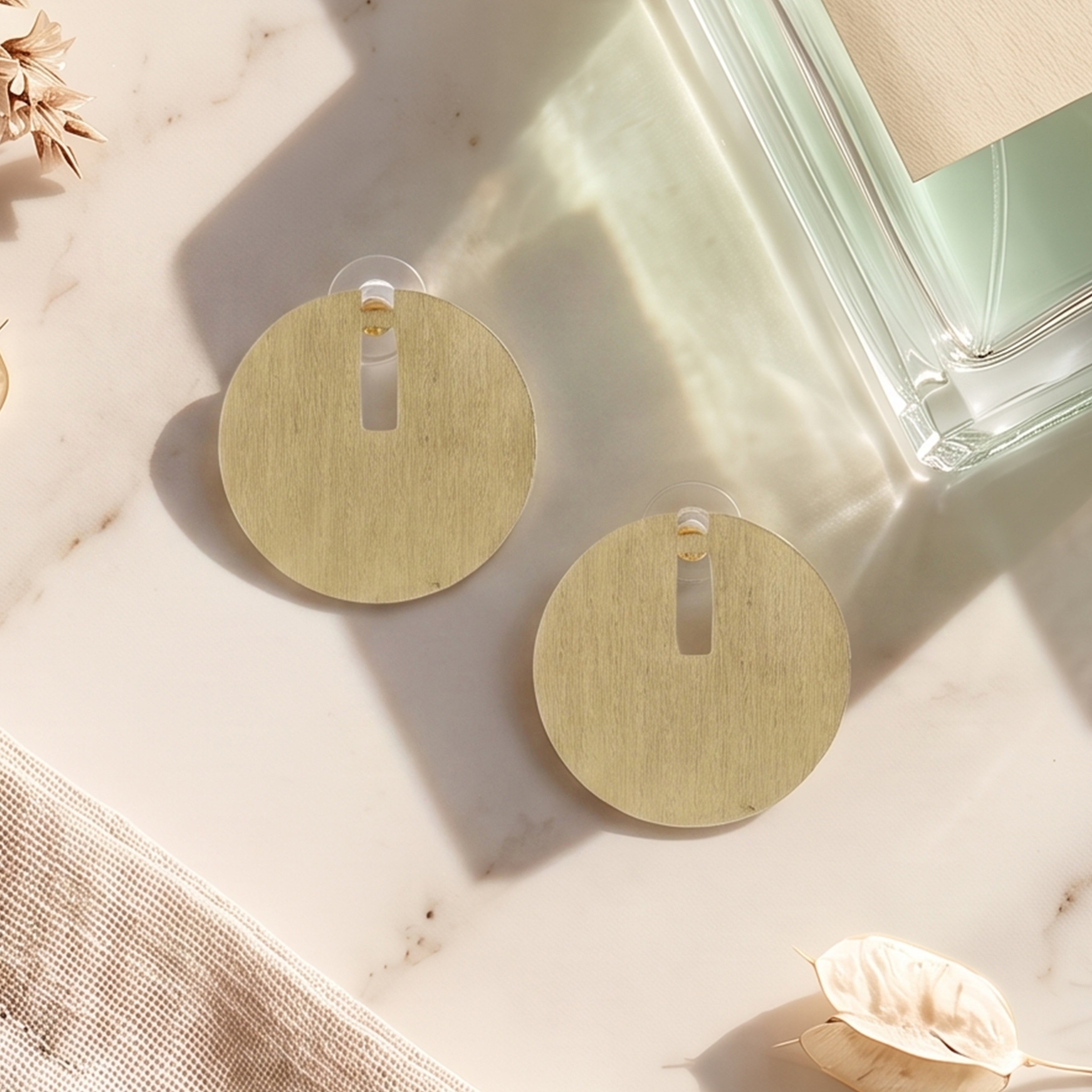 Brushed Disc Statement Earrings