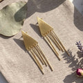Geometric Triangle Fringe Statement Earrings