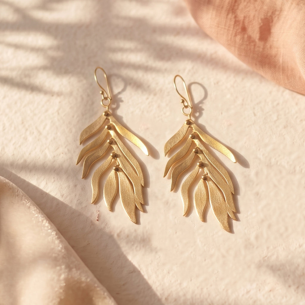 Willow Cascade Leaf Earrings