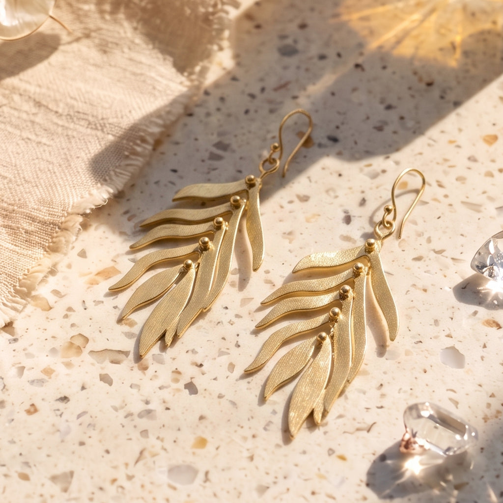 Willow Cascade Leaf Earrings
