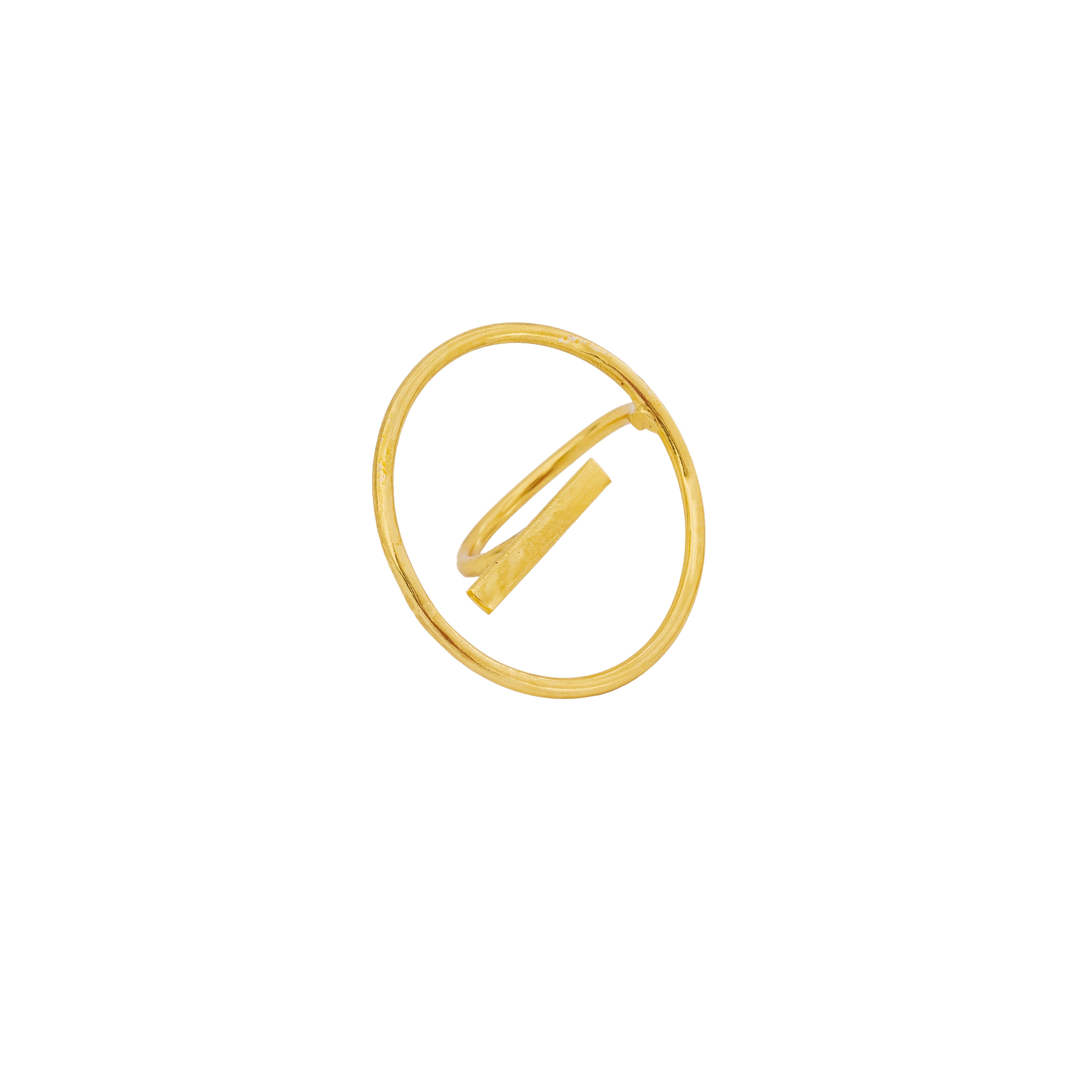 Minimalist Circle Bar Gold Statement Ring