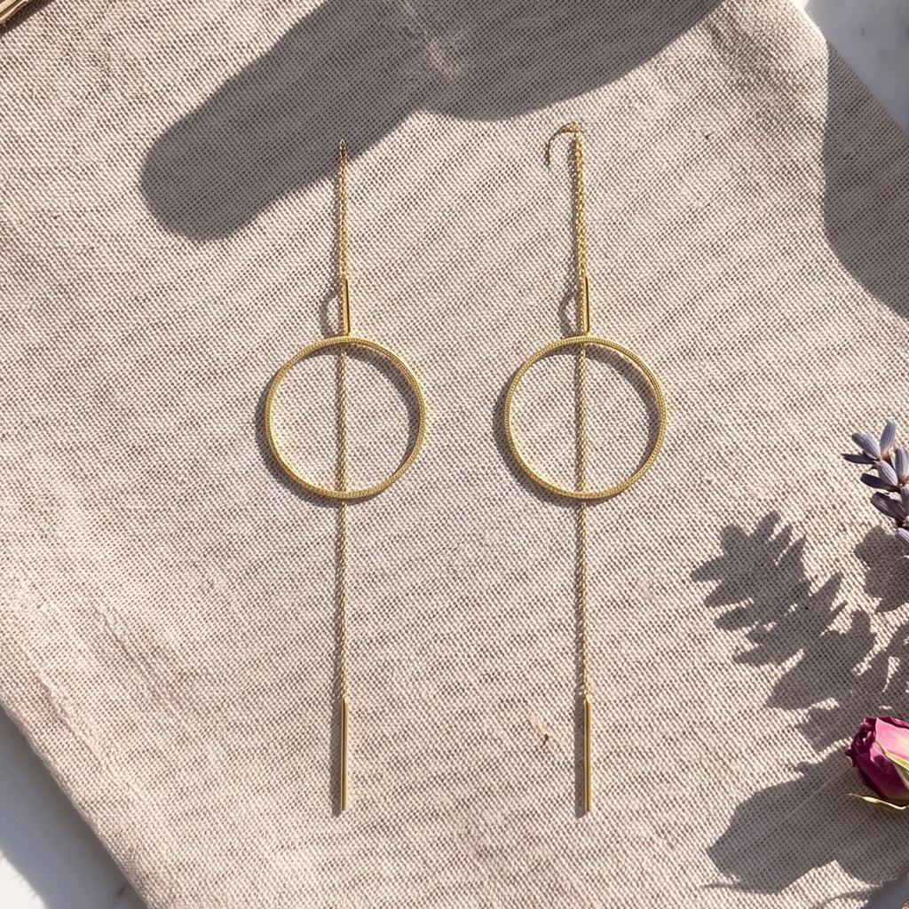 Celeste Circle Threader Earrings