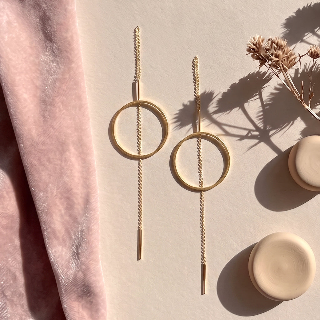 Celeste Circle Threader Earrings