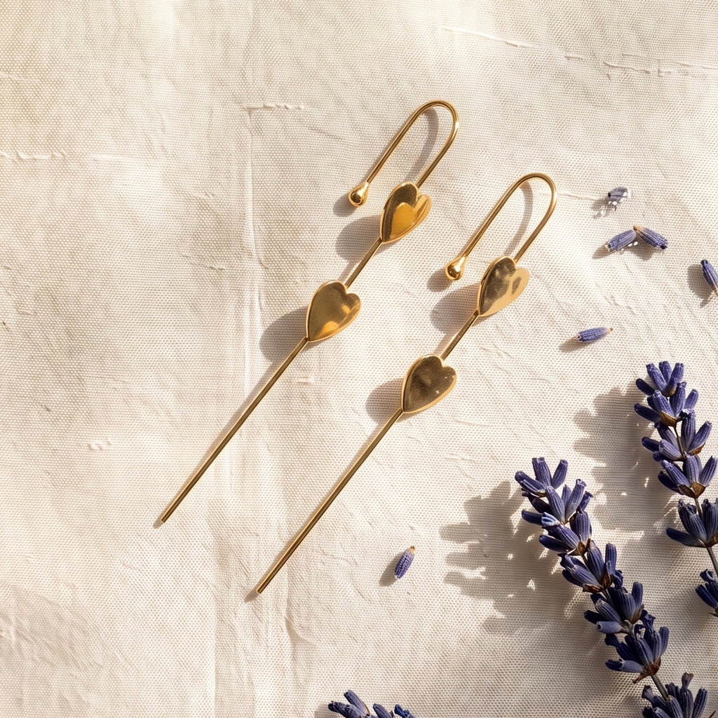 Amour Heart Threader Earrings