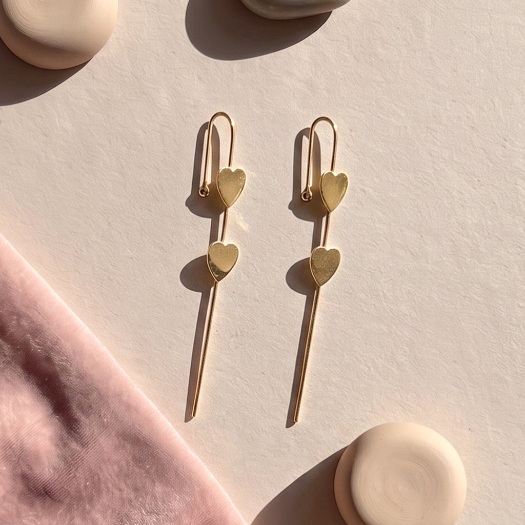 Amour Heart Threader Earrings