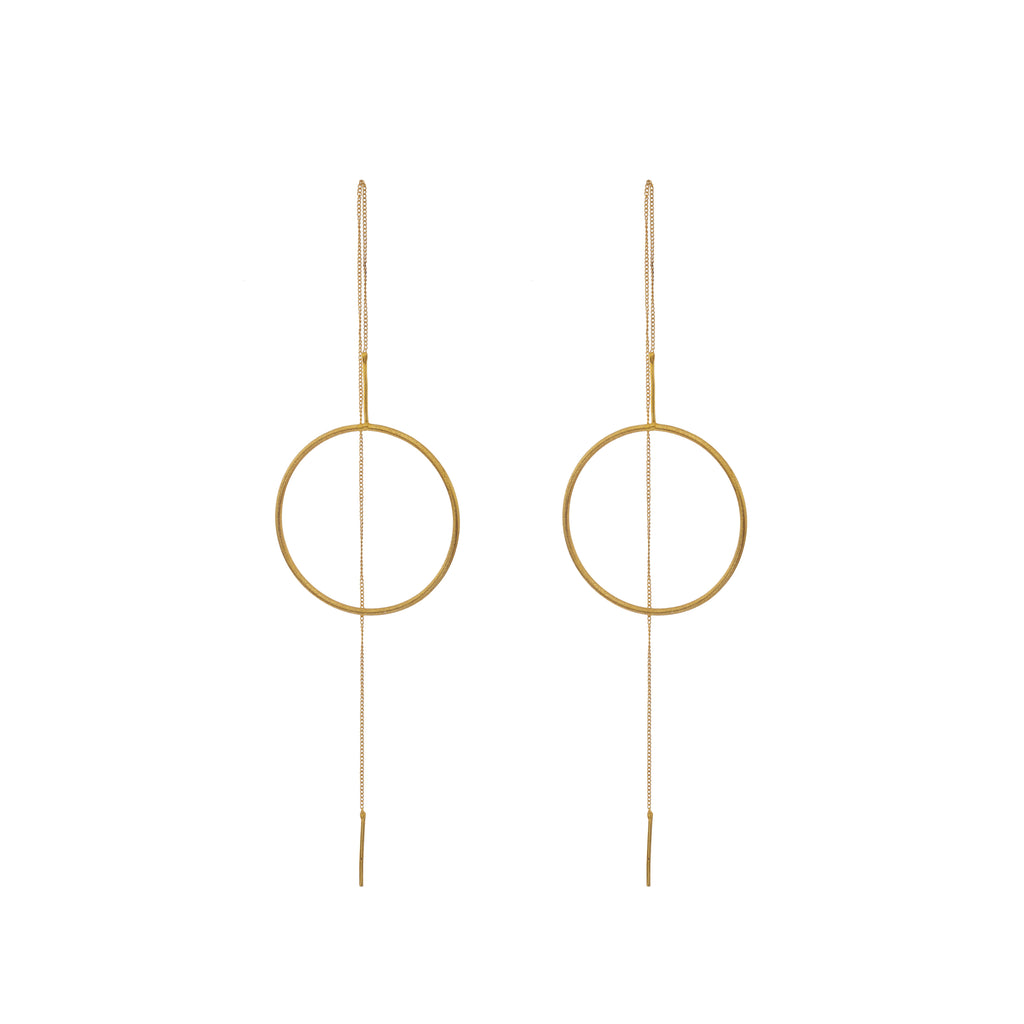Celeste Circle Threader Earrings