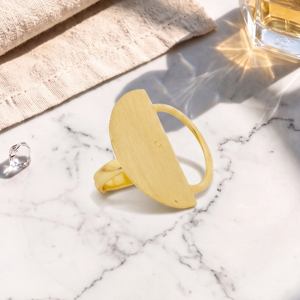 Luna Arc Gold Statement Ring