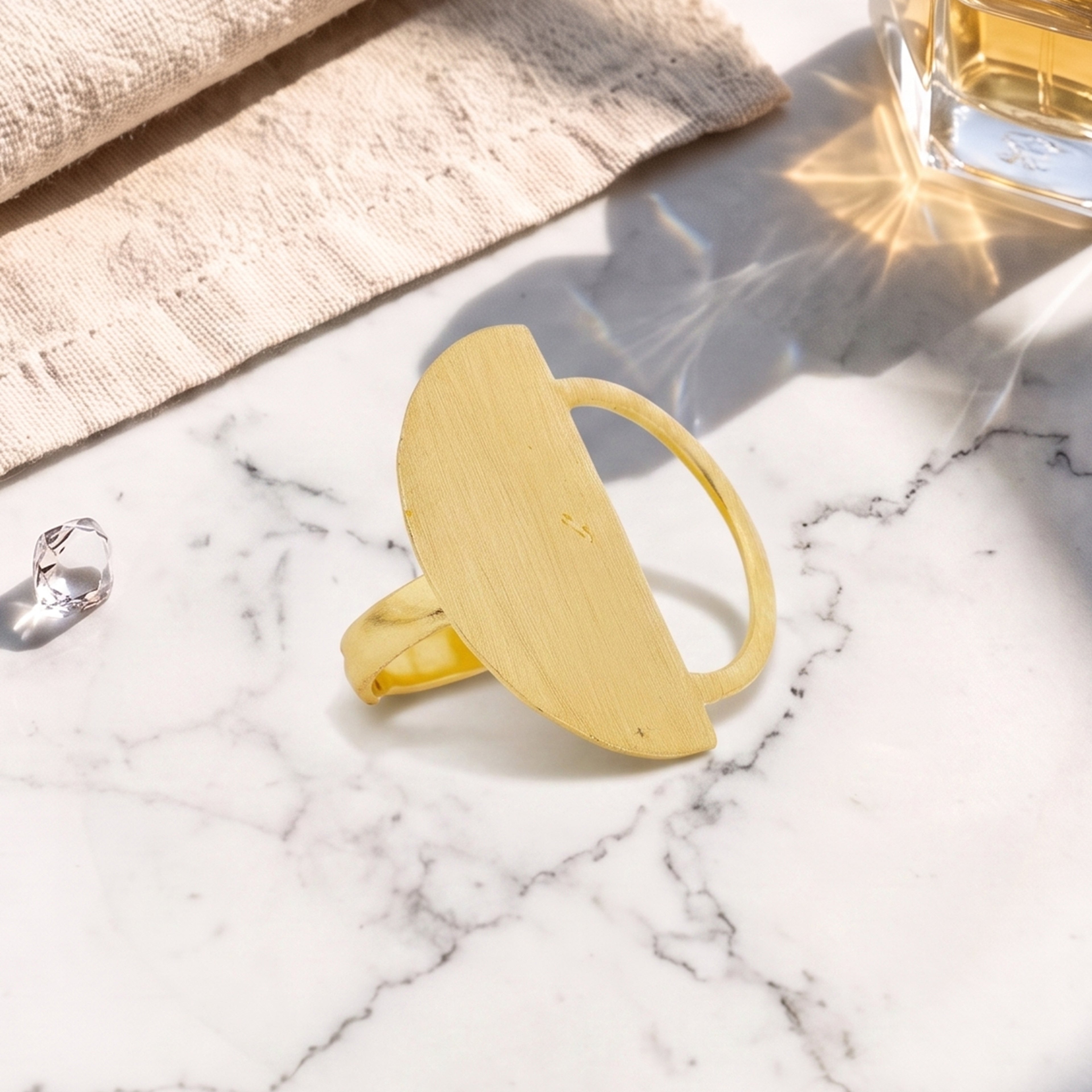 Luna Arc Gold Statement Ring