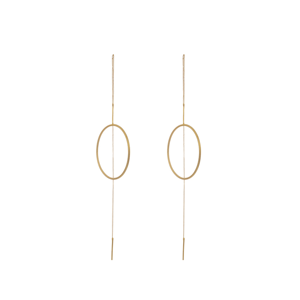 Celeste Circle Threader Earrings