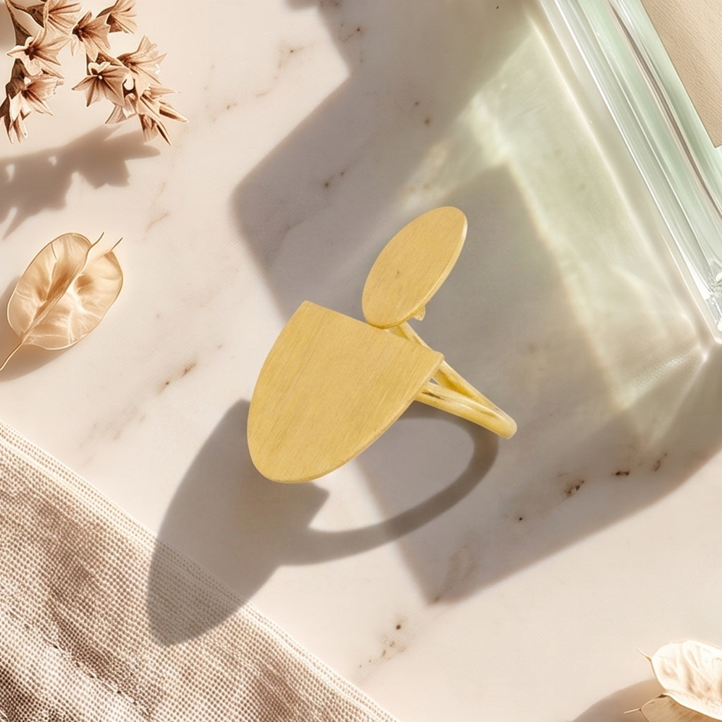 Celestial Arc Gold Statement Ring