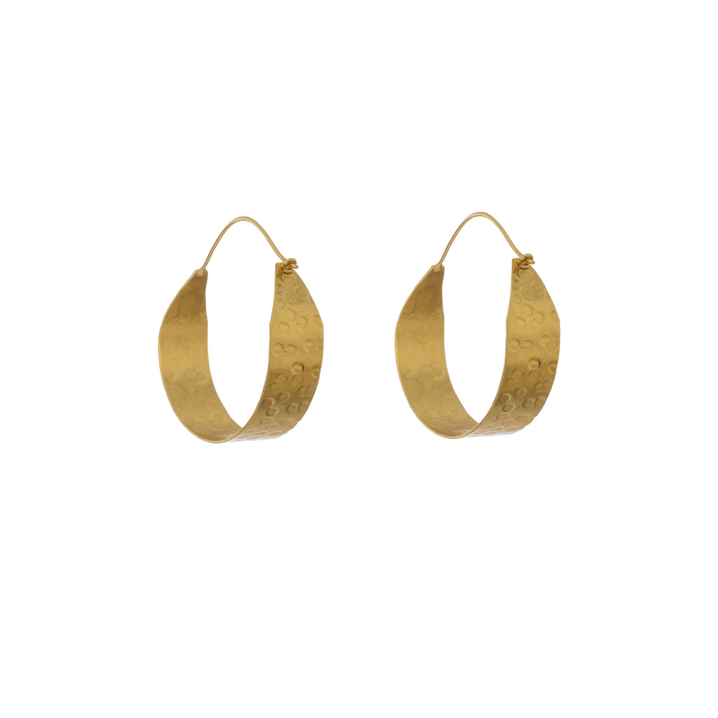 Luna Hammered Hoop Earrings