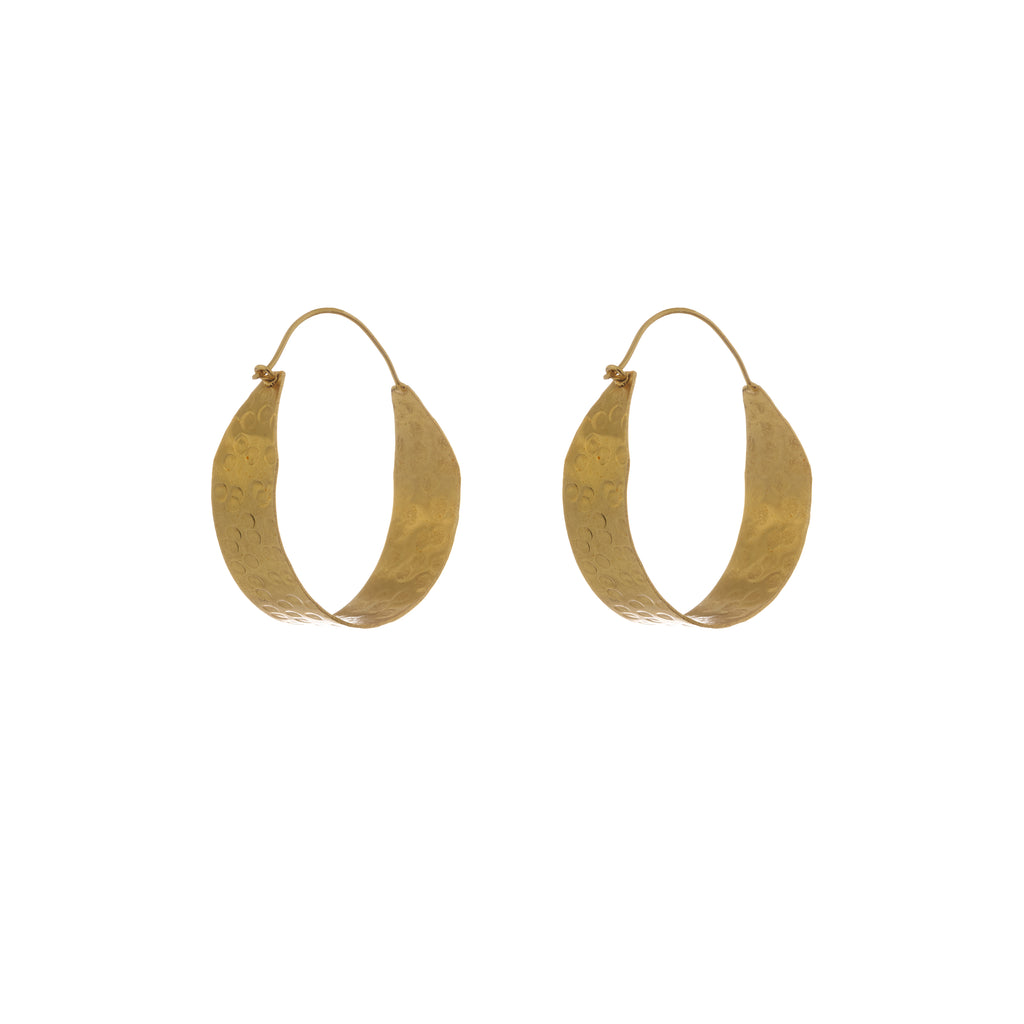 Luna Hammered Hoop Earrings