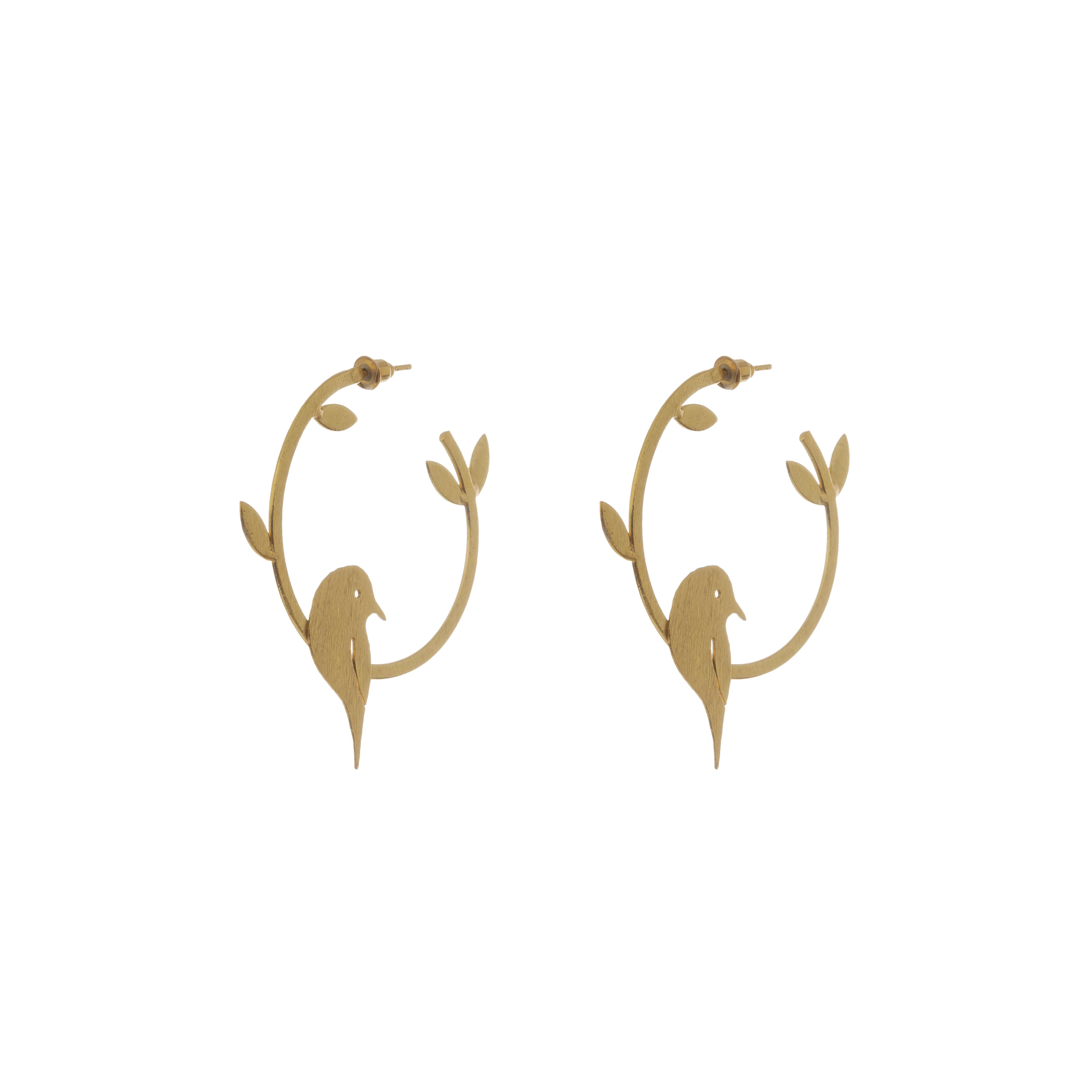 Nature's Perch Bird Hoop Earrings