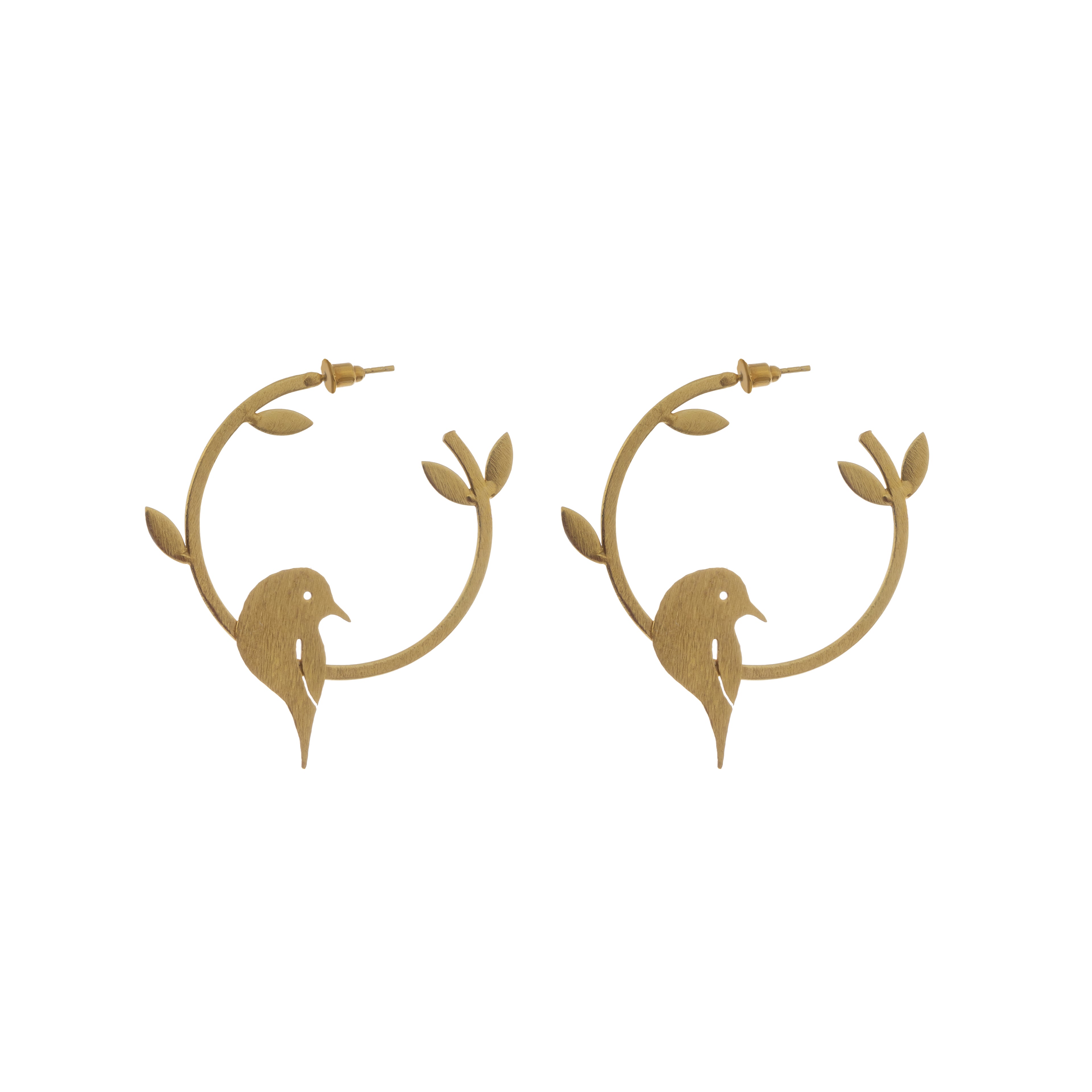 Nature's Perch Bird Hoop Earrings