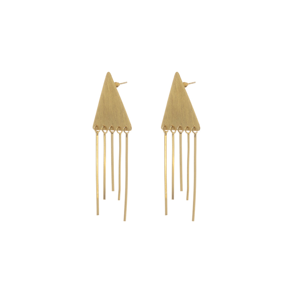 Geometric Triangle Fringe Statement Earrings