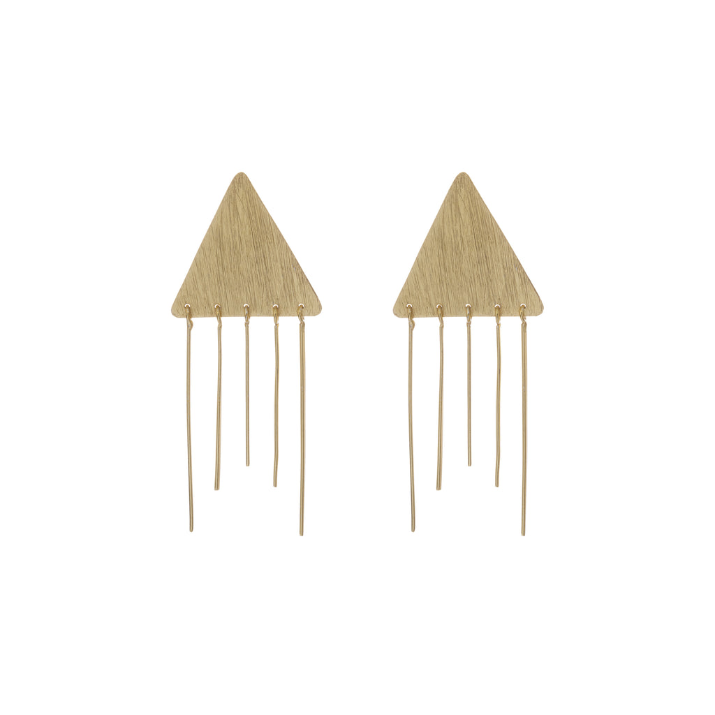 Geometric Triangle Fringe Statement Earrings