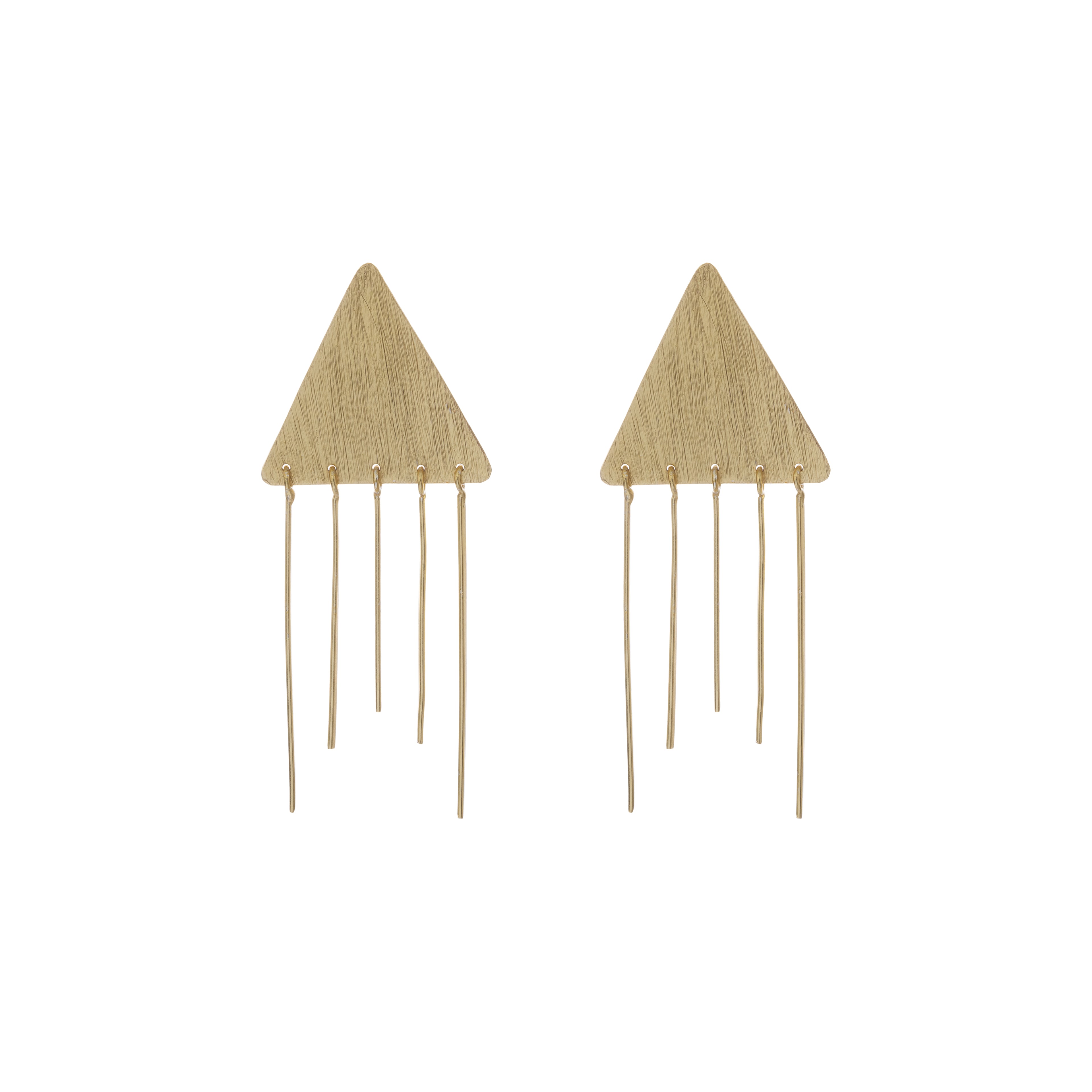 Geometric Triangle Fringe Statement Earrings