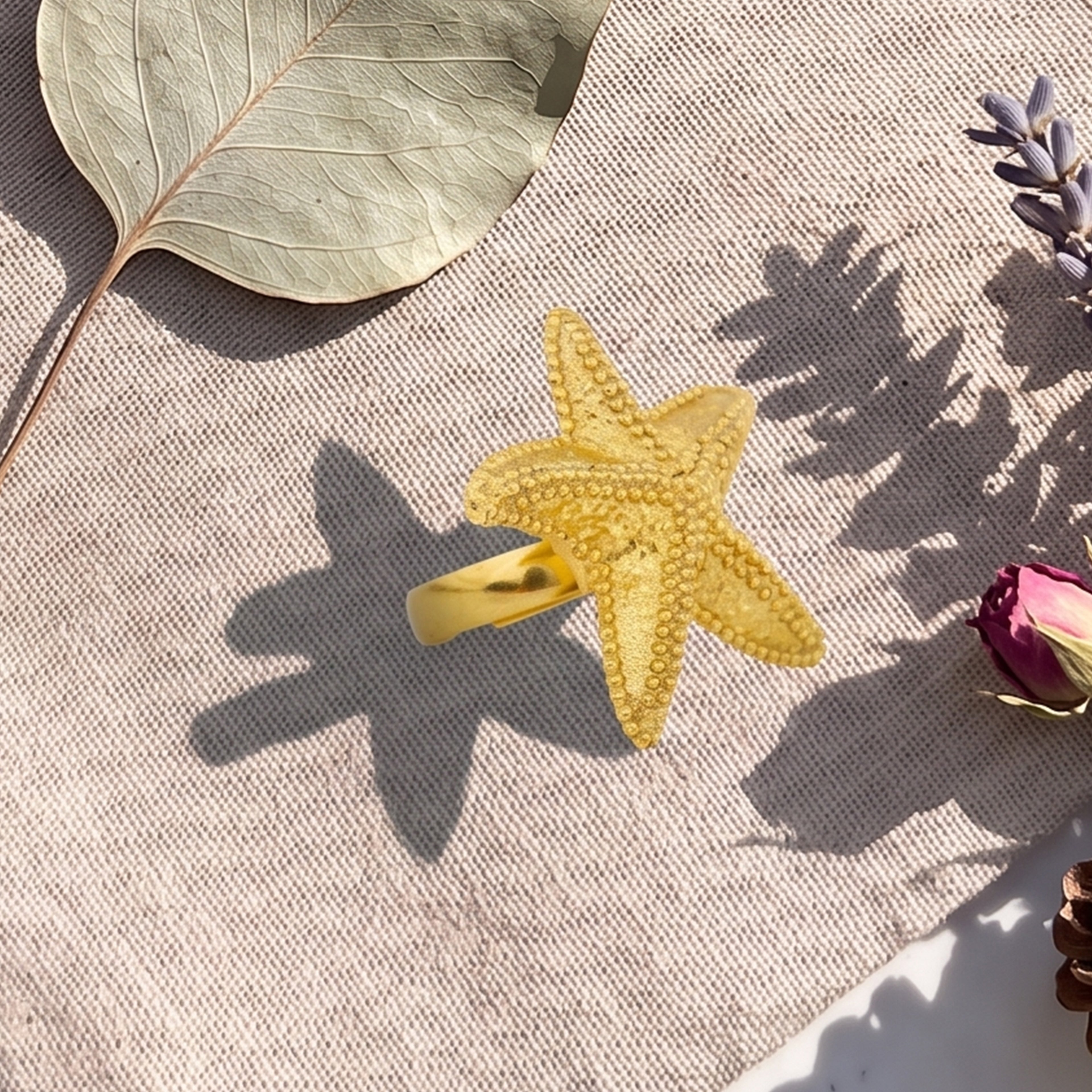 Ocean Starfish Adjustable Statement Ring