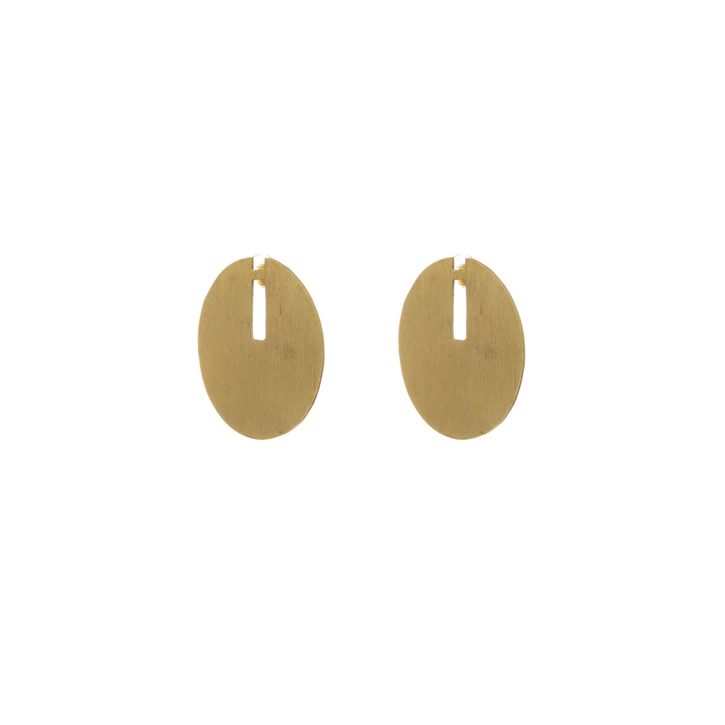 Brushed Disc Statement Earrings
