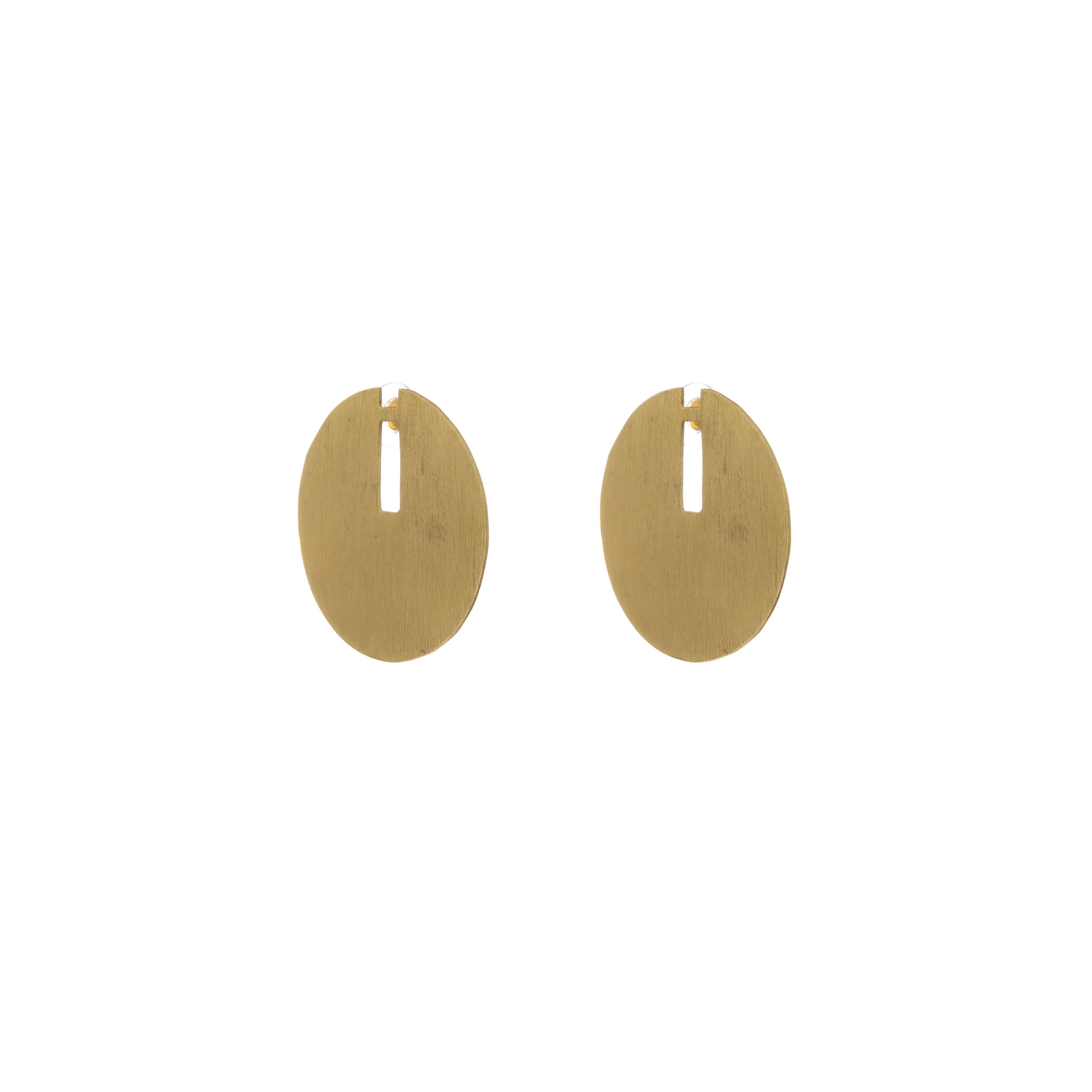 Brushed Disc Statement Earrings