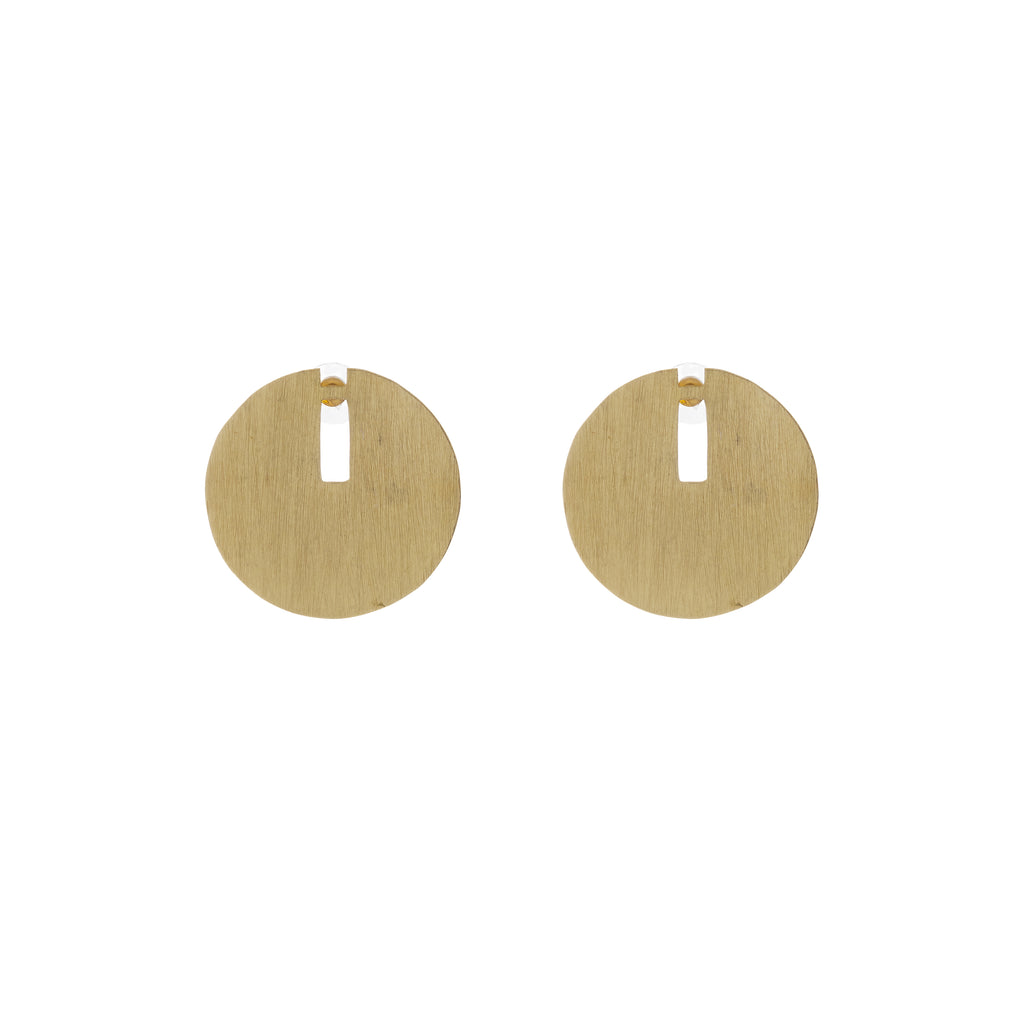 Brushed Disc Statement Earrings