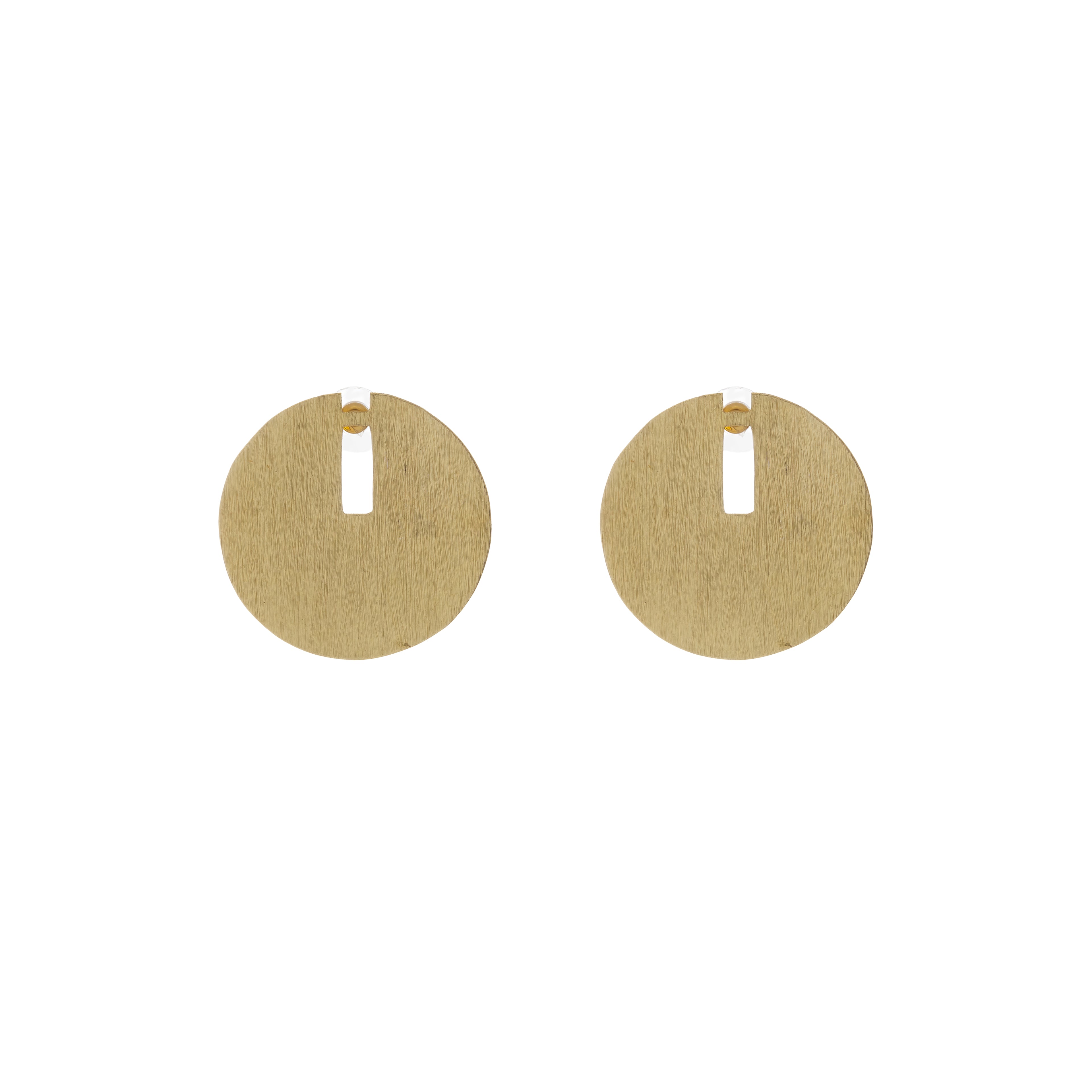 Brushed Disc Statement Earrings
