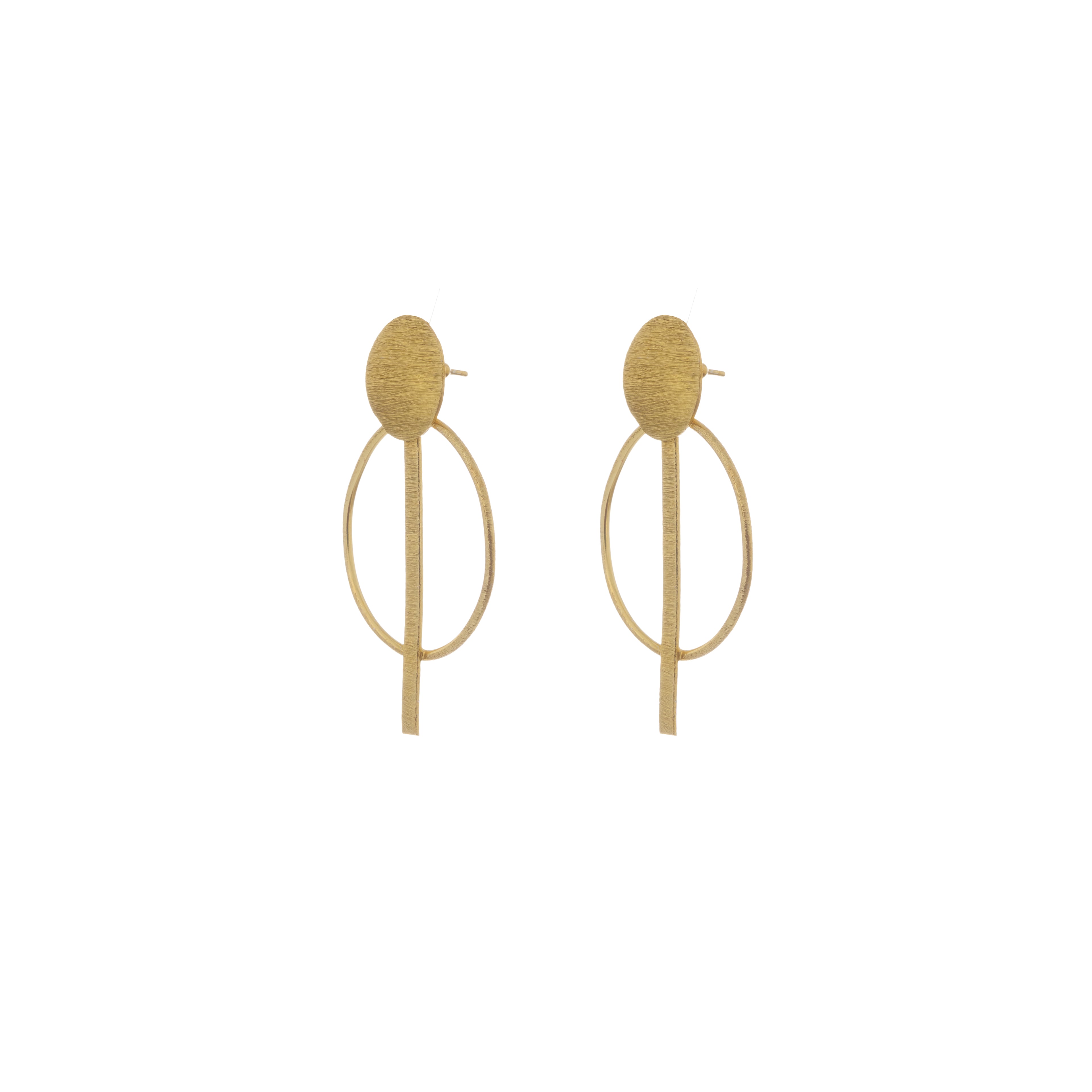 Modern Halo Bar Drop Stud Earrings