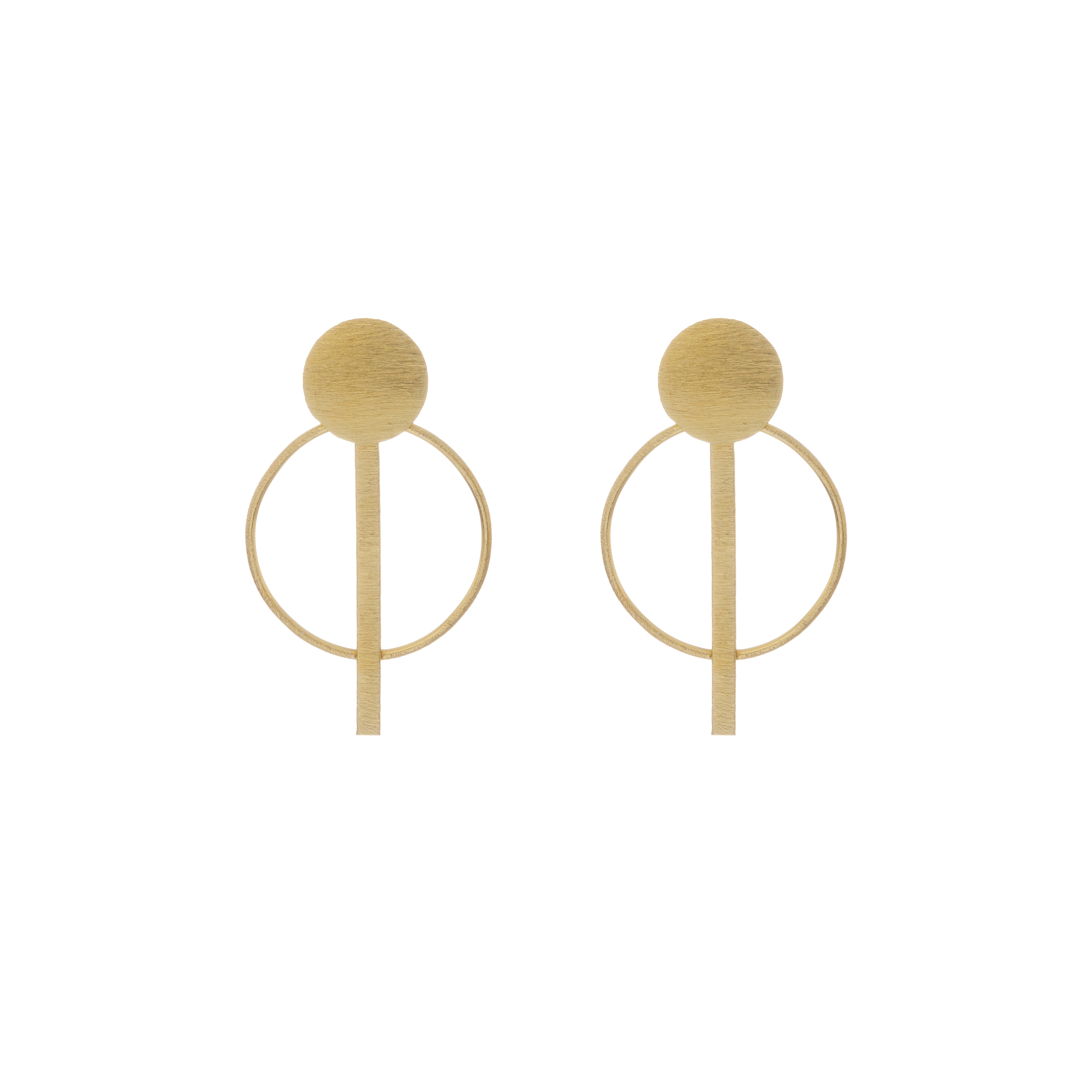 Modern Halo Bar Drop Stud Earrings