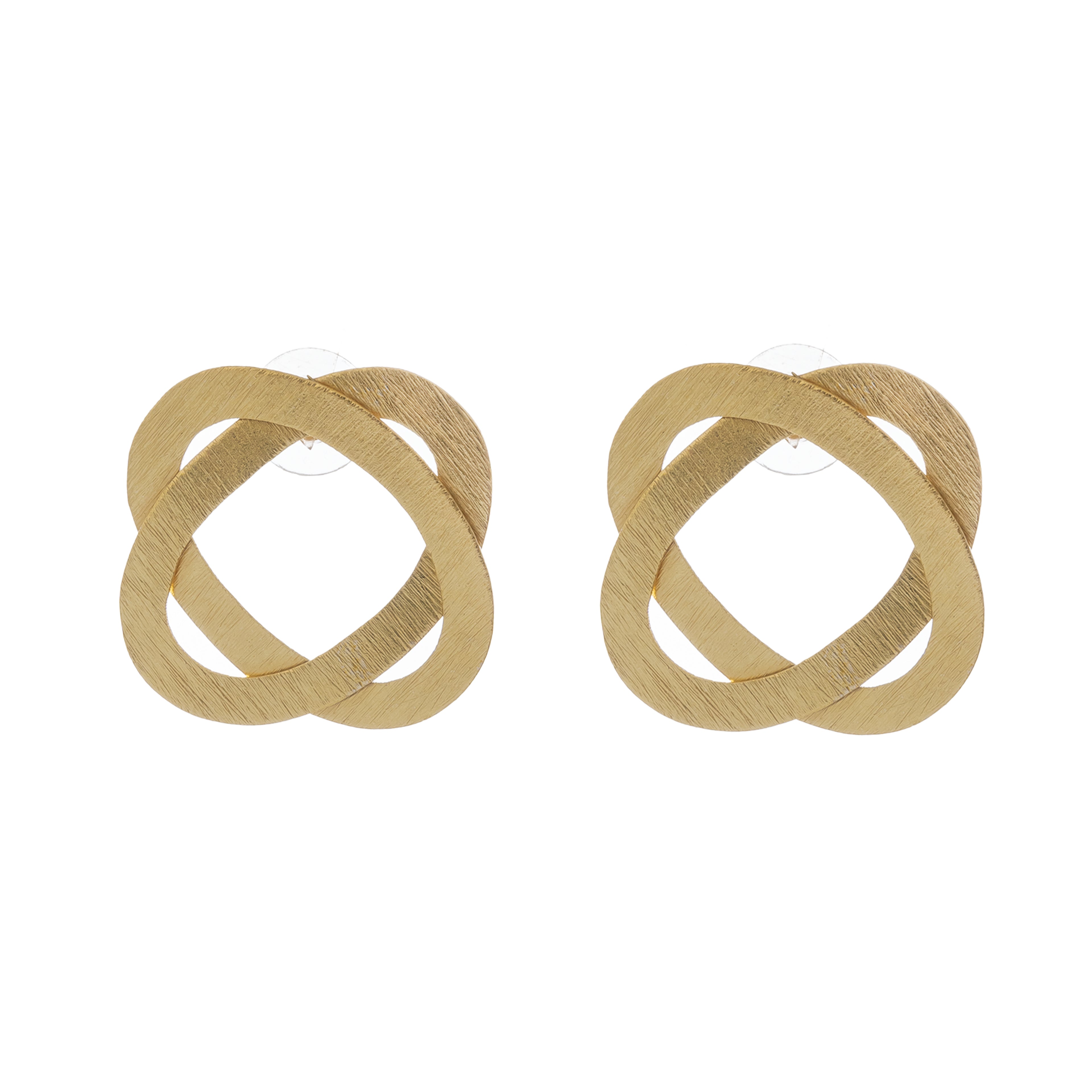 Interwoven Gold Statement Stud Earrings