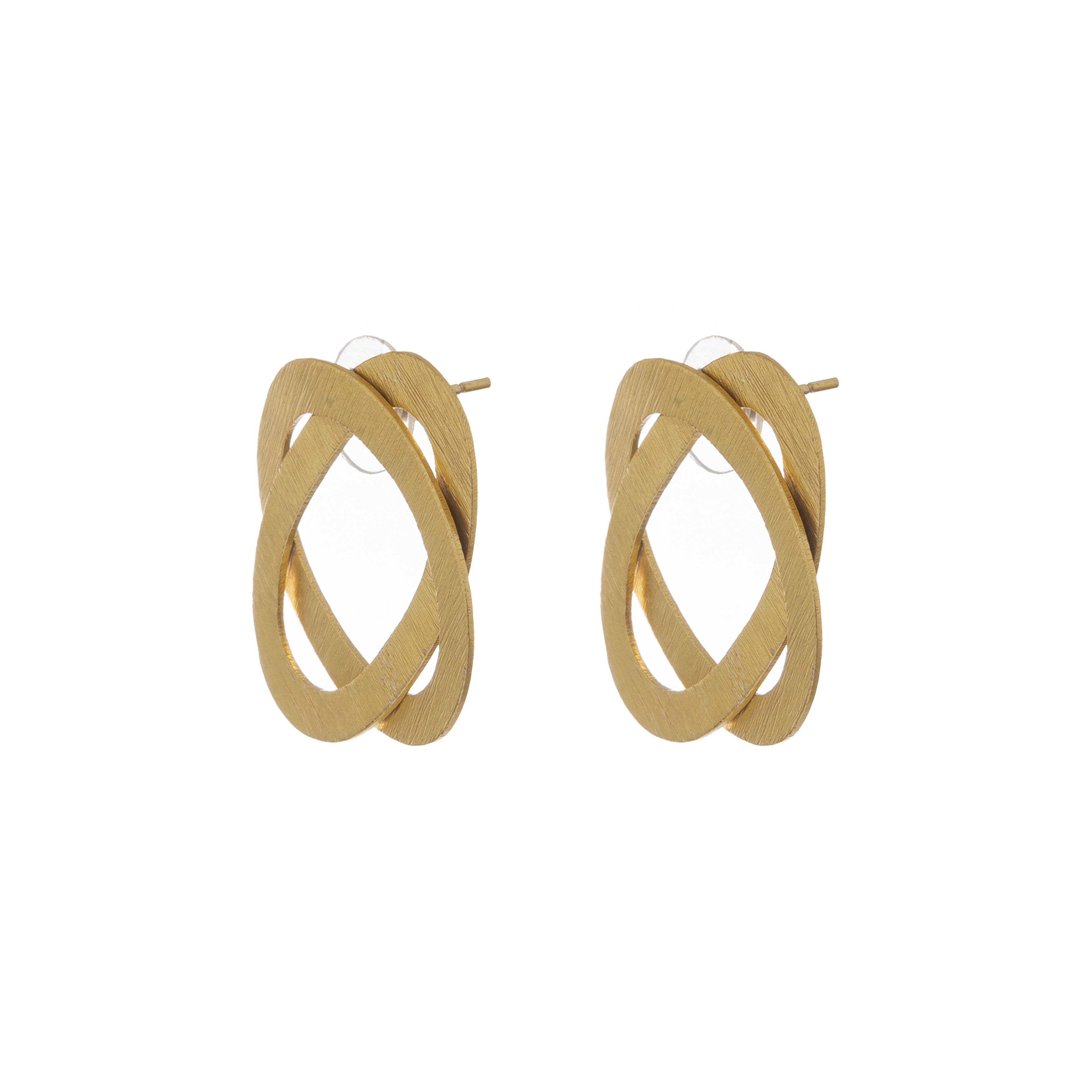 Interwoven Gold Statement Stud Earrings