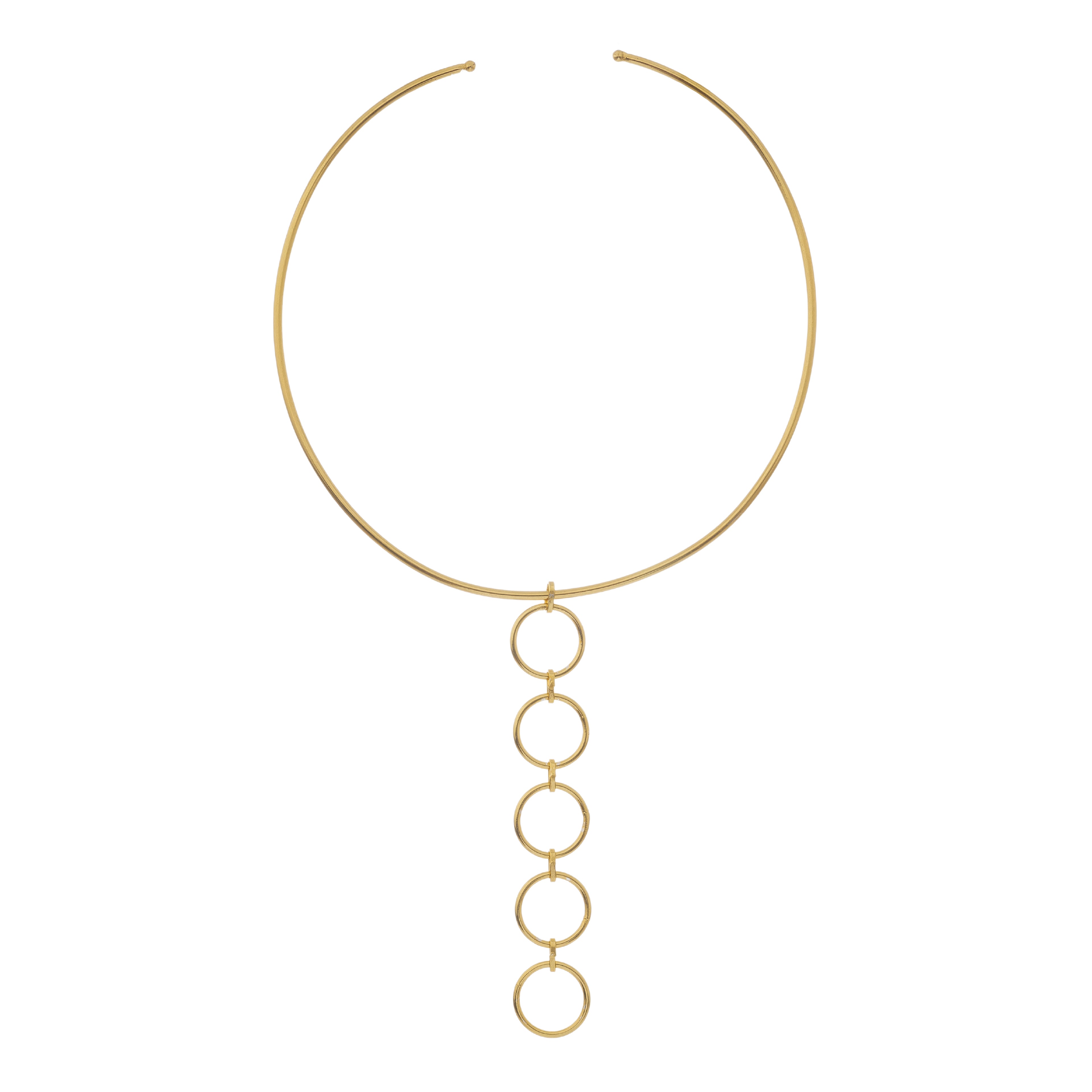 Infinity Circle Drop Collar Necklace | Gold Finish