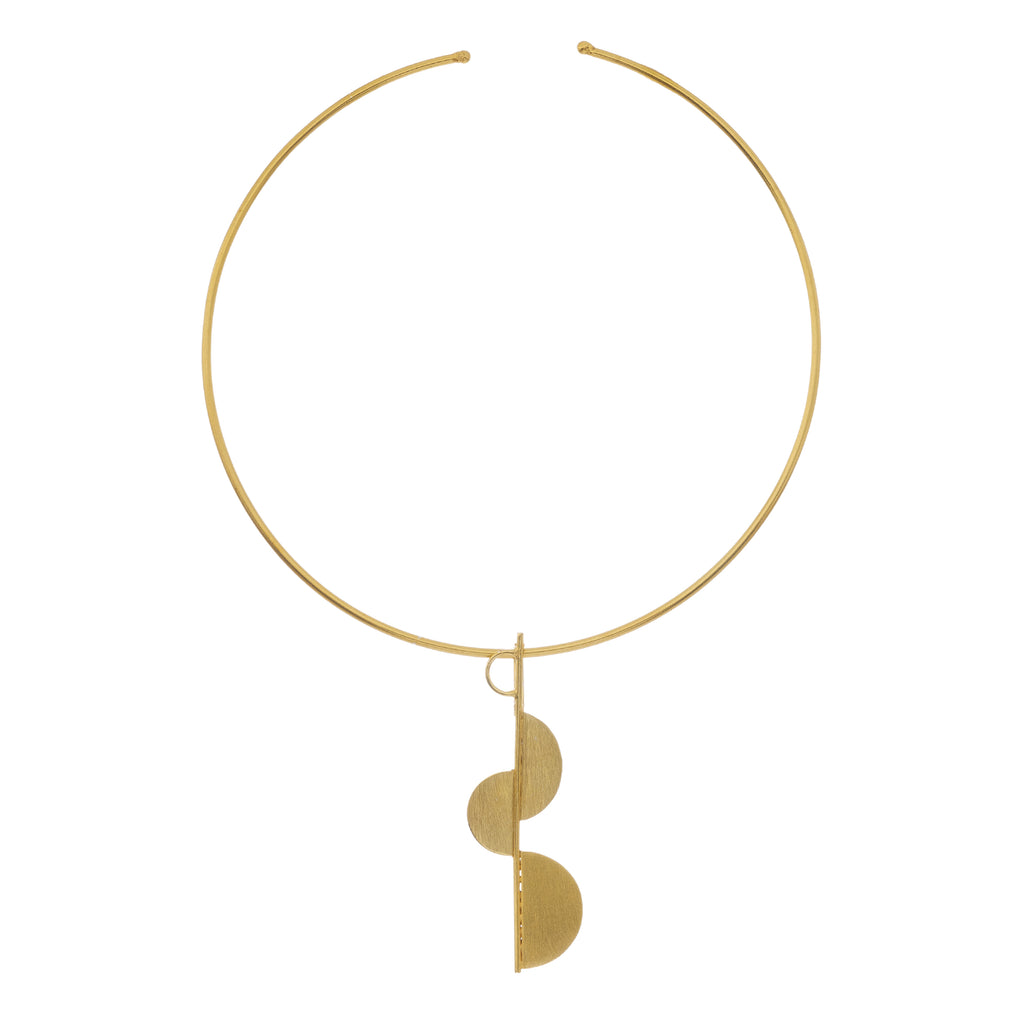 Eclipse Disc Collar Necklace | Gold Finish