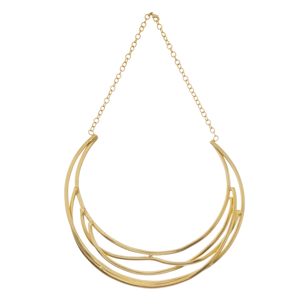 Aurora Layered Collar Statement Necklace | Gold Finish