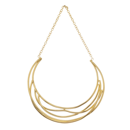 Aurora Layered Collar Statement Necklace | Gold Finish