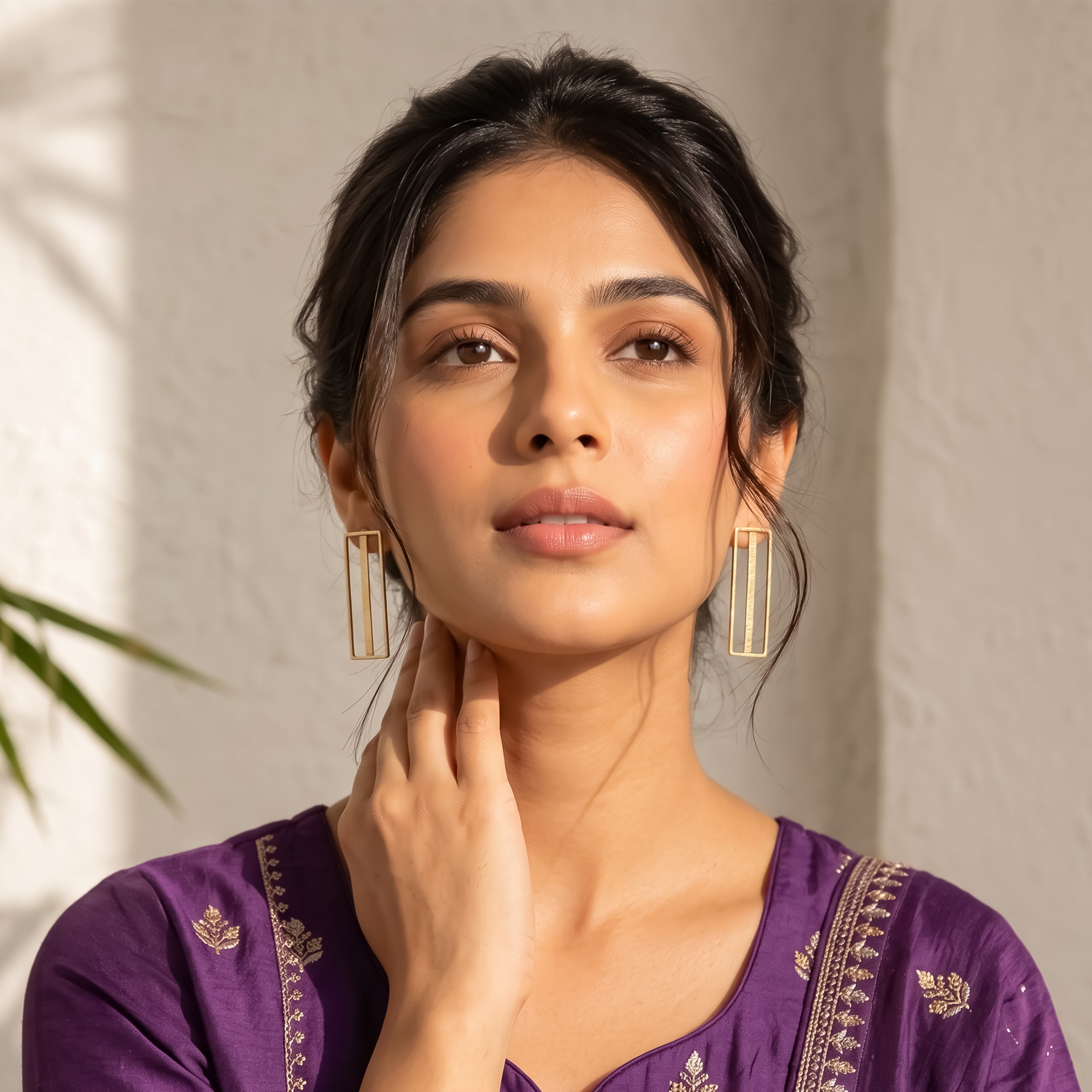 Modern Rectangle Drop Earrings