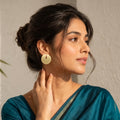 Brushed Disc Statement Earrings