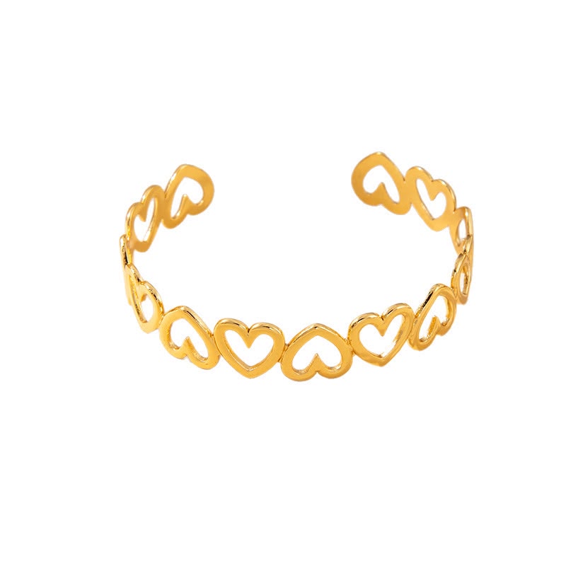 Amore Heart Link Cuff Bracelet