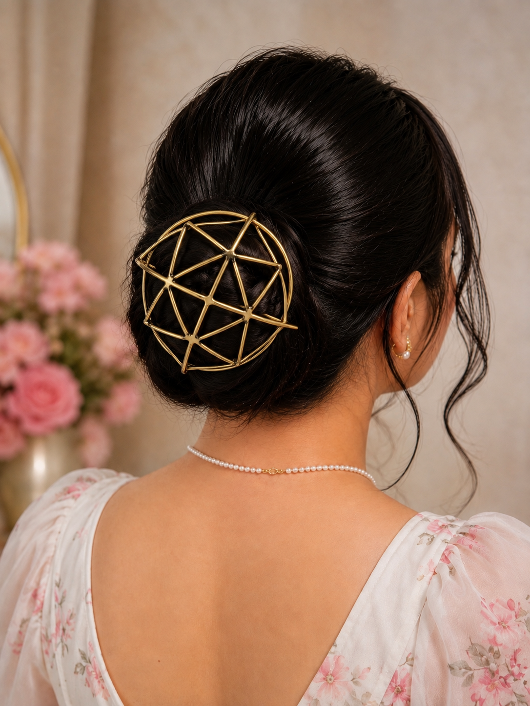 Geometric Gold Hair Bun Pin