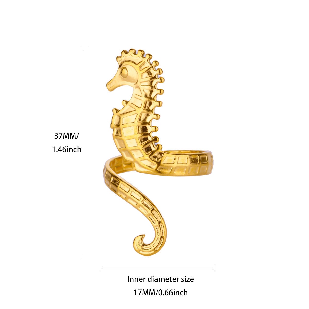 Seahorse Cuff Ring