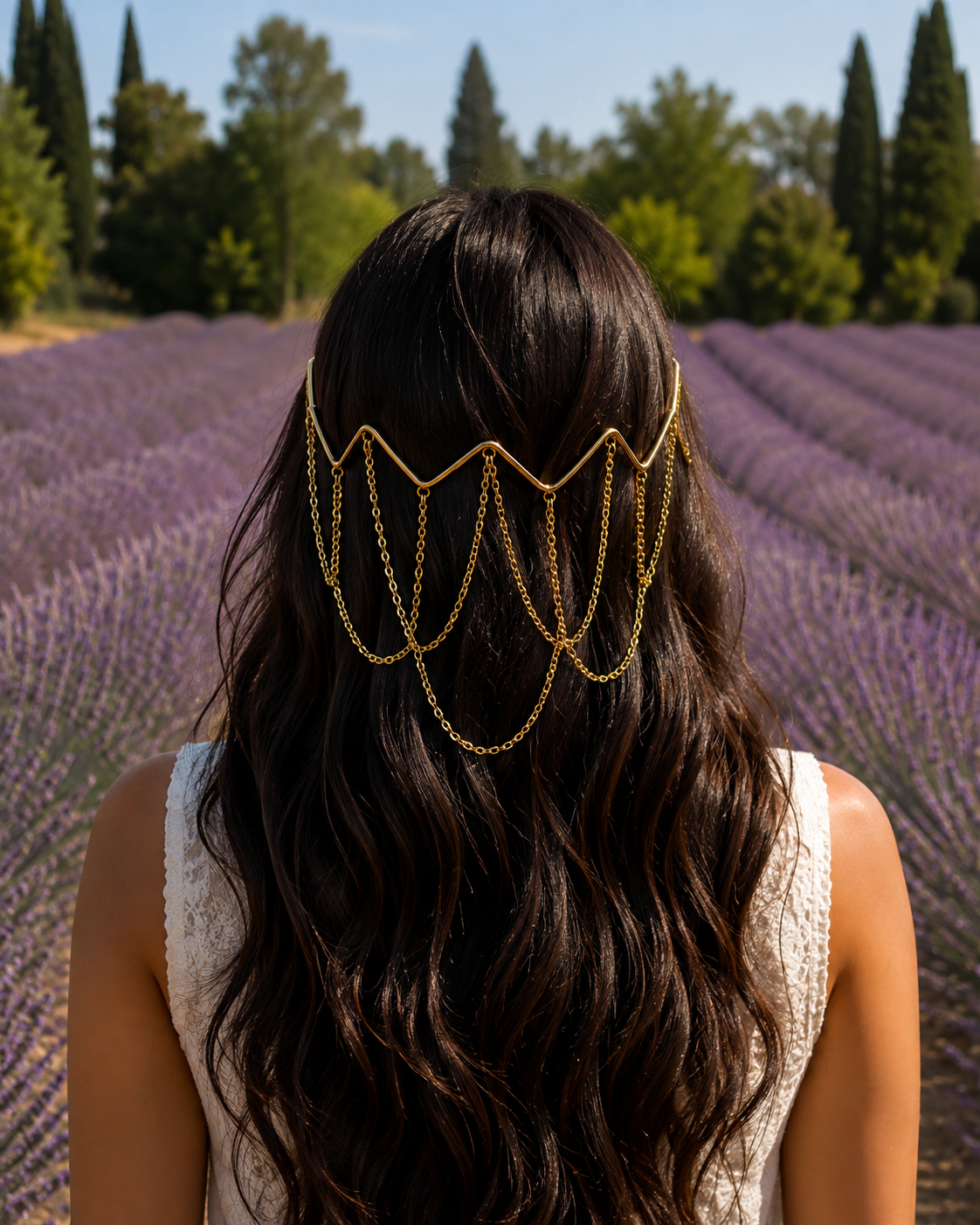 Golden Chain Draped Tiara