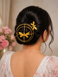 Golden Dragonfly Geometric Bun Hair Pin