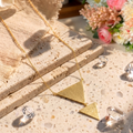 Dual Triangle Pendant Necklace | Matte Gold Finish