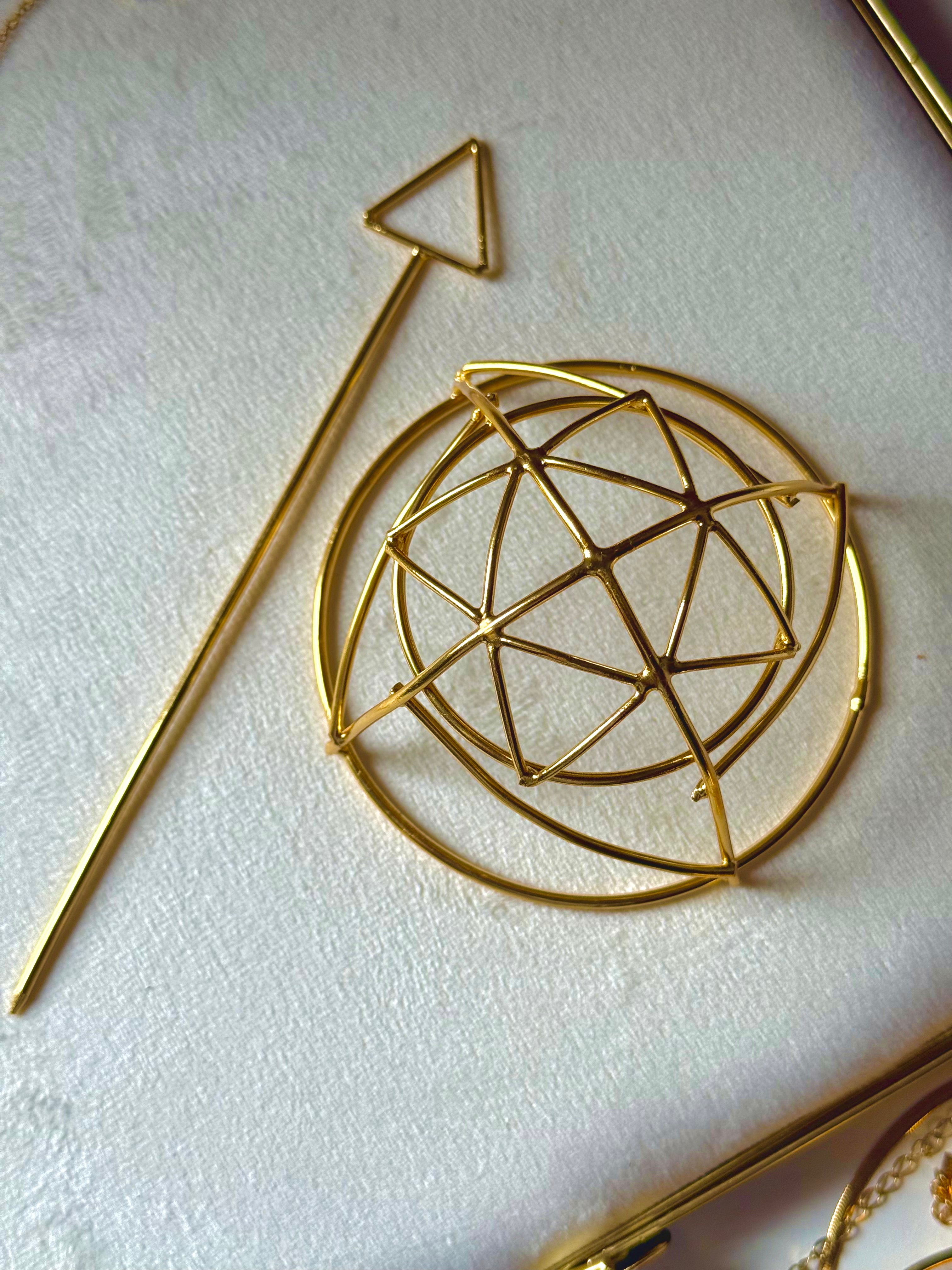 Geometric Gold Hair Bun Pin