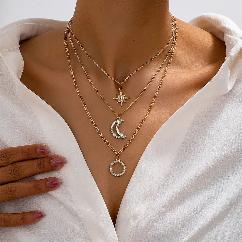 Midnight Galaxy Layered Pendant Necklace Set