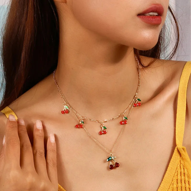 Sweet Cherry Pie Layered Necklace