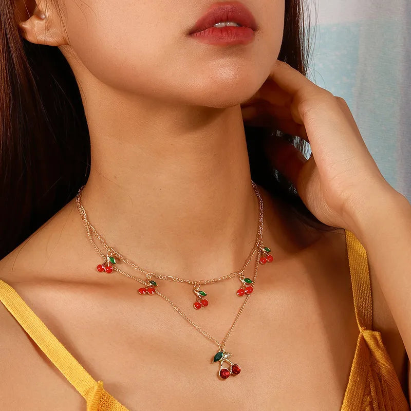 Sweet Cherry Pie Layered Necklace