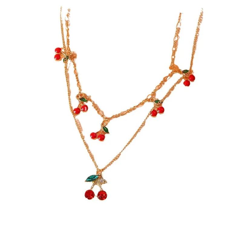 Sweet Cherry Pie Layered Necklace
