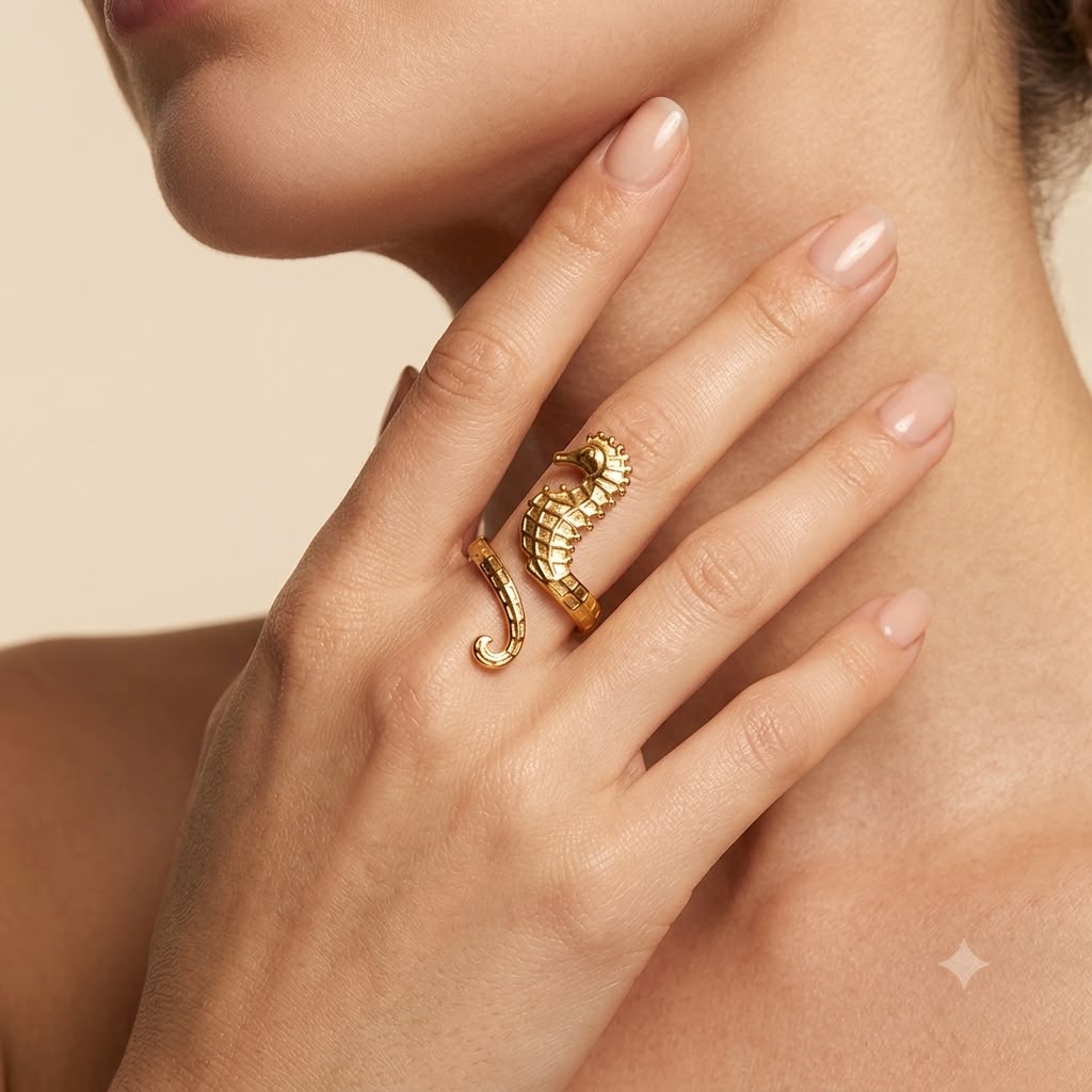 Seahorse Cuff Ring
